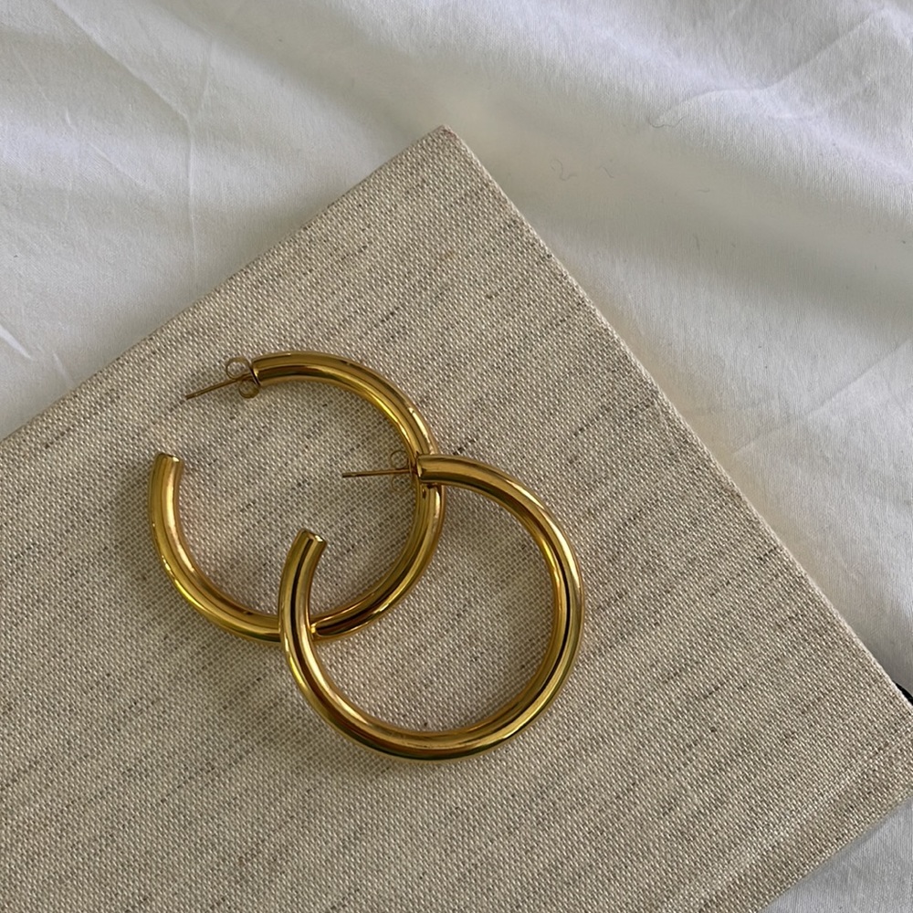 Gold Plated Chunky Hoops